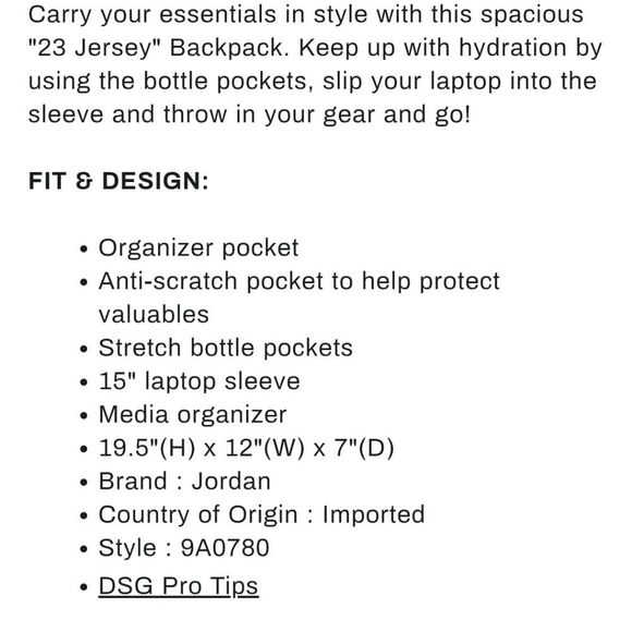 Jordan Jersey Backpack- University Black/Red - Picture 8 of 12